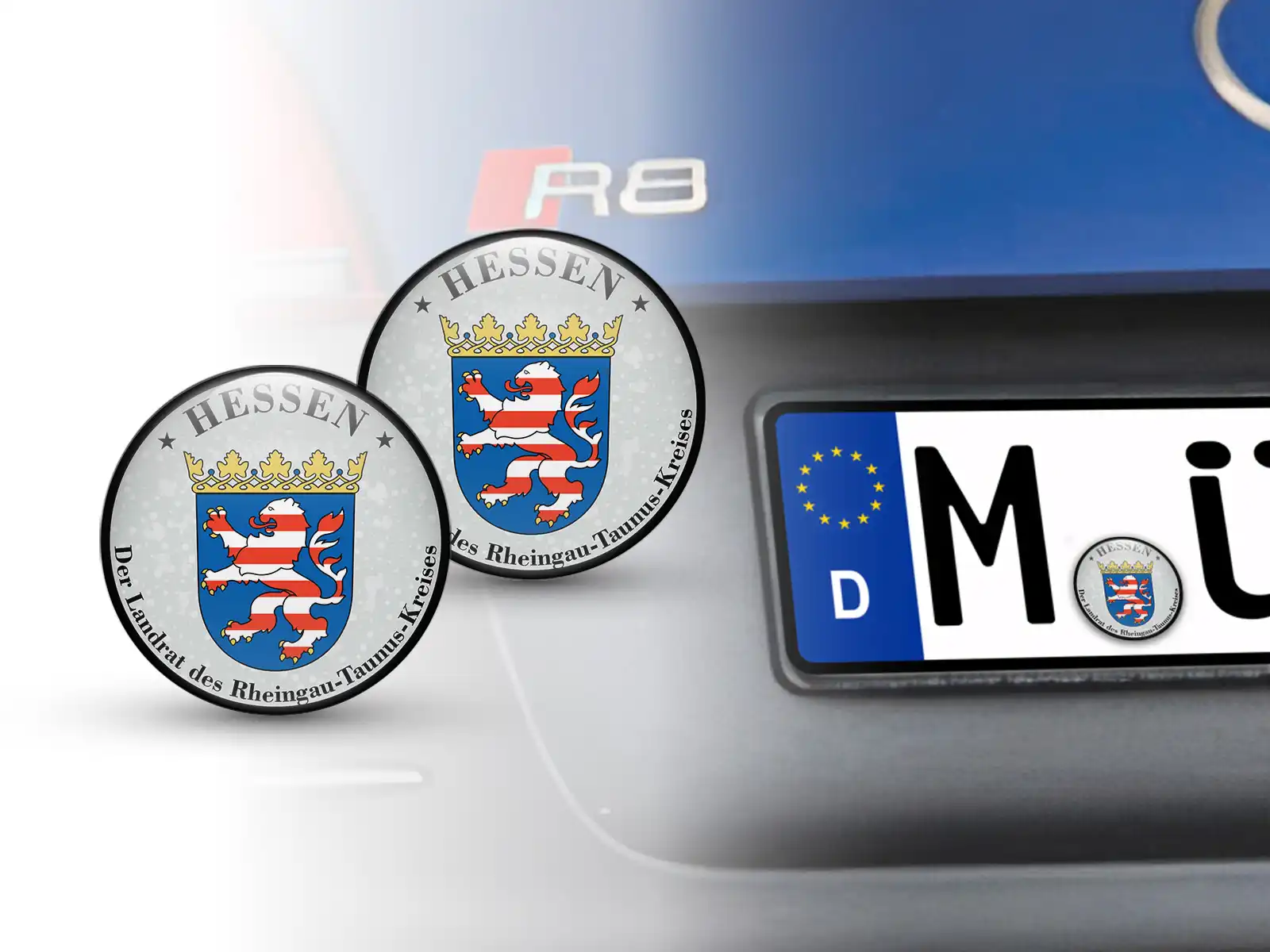Klebemarke TÜV Der Landrat Des Rheingau-Taunus-Kreises Nummernschild plakette